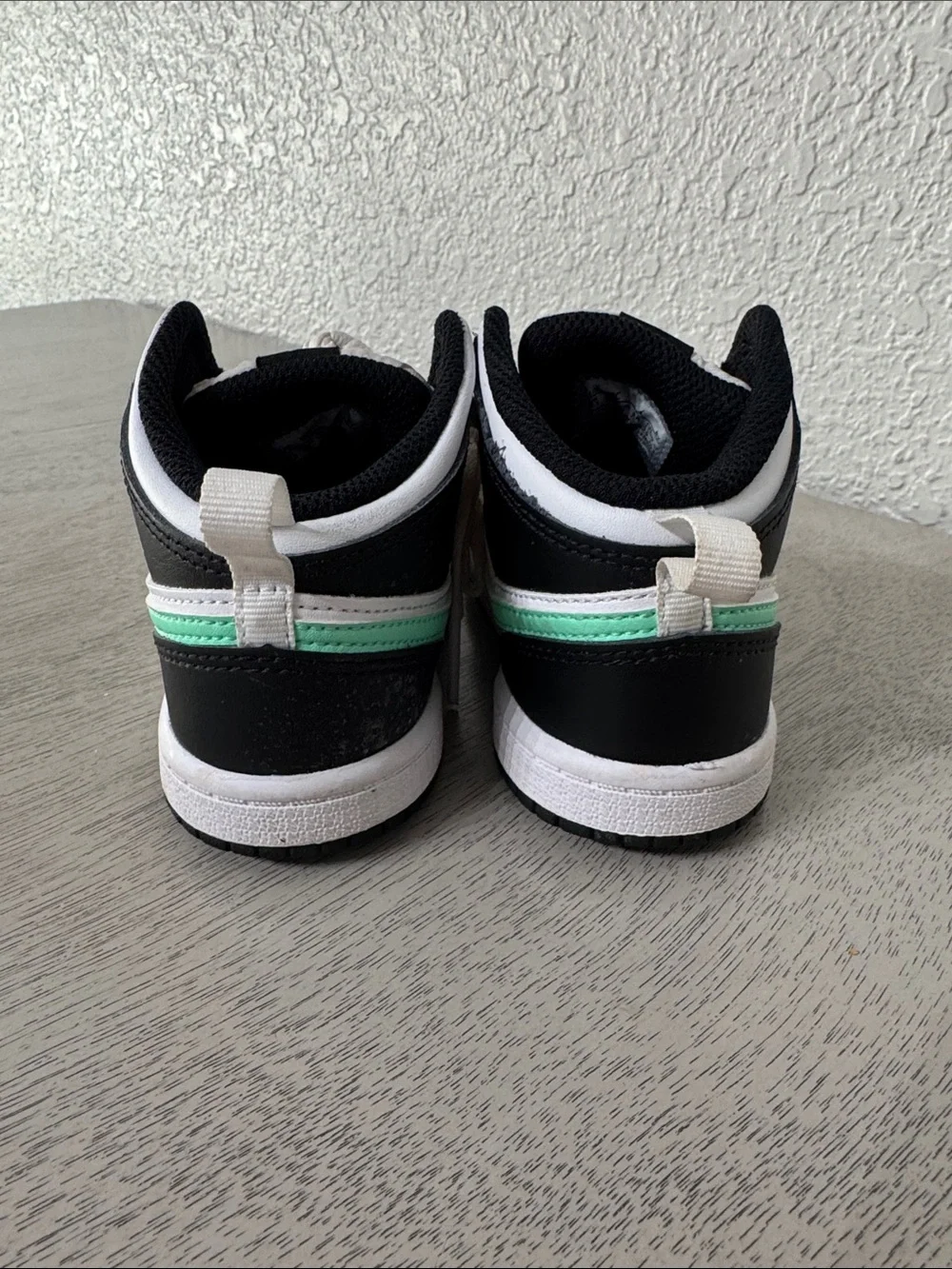 Nike Jordan Kids' Black, White & Mint High-Top Sneakers